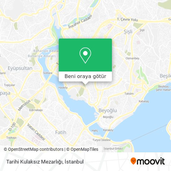 Tarihi Kulaksız Mezarlığı harita