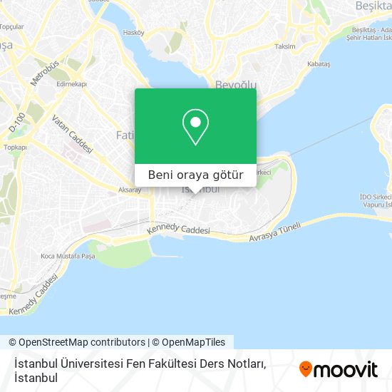 İstanbul Üniversitesi Fen Fakültesi Ders Notları harita