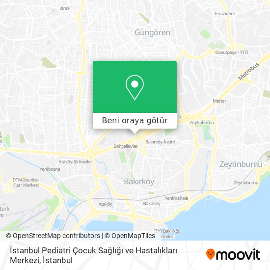 İstanbul Pediatri Çocuk Sağlığı ve Hastalıkları Merkezi harita