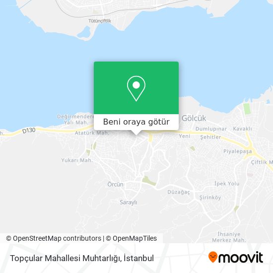 Topçular Mahallesi Muhtarlığı harita