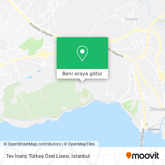 Tev İnanç Türkeş Özel Lisesi harita