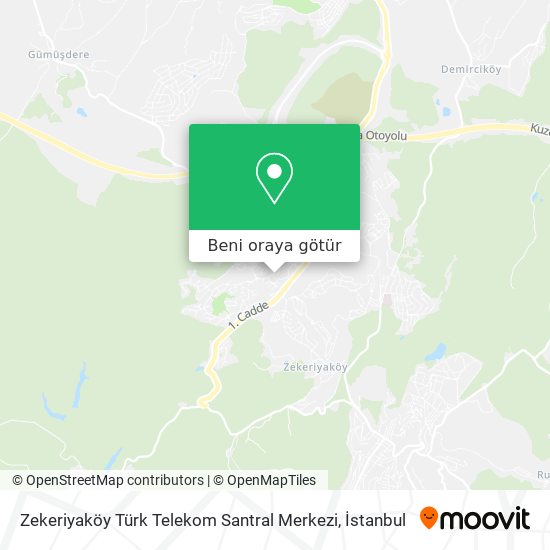 Zekeriyaköy Türk Telekom Santral Merkezi harita