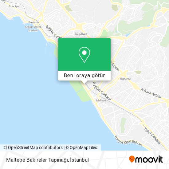 Maltepe Bakireler Tapınağı harita