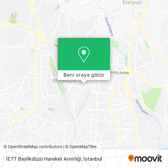 İETT Beylikdüzü Hareket Amirliği harita