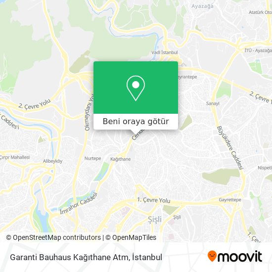 Garanti Bauhaus Kağıthane Atm harita