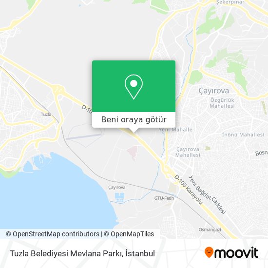 Tuzla Belediyesi Mevlana Parkı harita