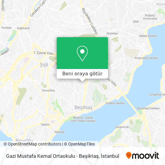 Gazi Mustafa Kemal Ortaokulu - Beşiktaş harita