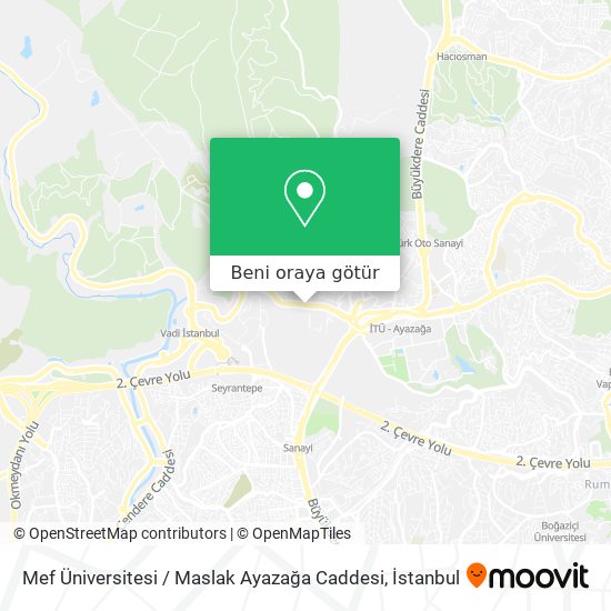 Mef Üniversitesi / Maslak Ayazağa Caddesi harita