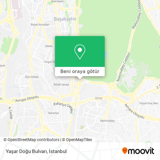 Yaşar Doğu Bulvarı harita