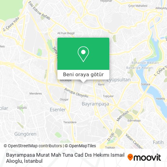 Bayrampasa Murat Mah Tuna Cad Dıs Hekımı Ismaıl Alıoglu harita