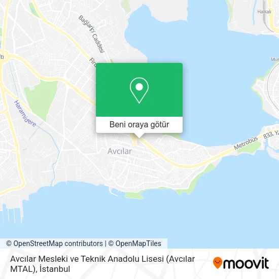 Avcılar Mesleki ve Teknik Anadolu Lisesi (Avcılar MTAL) harita
