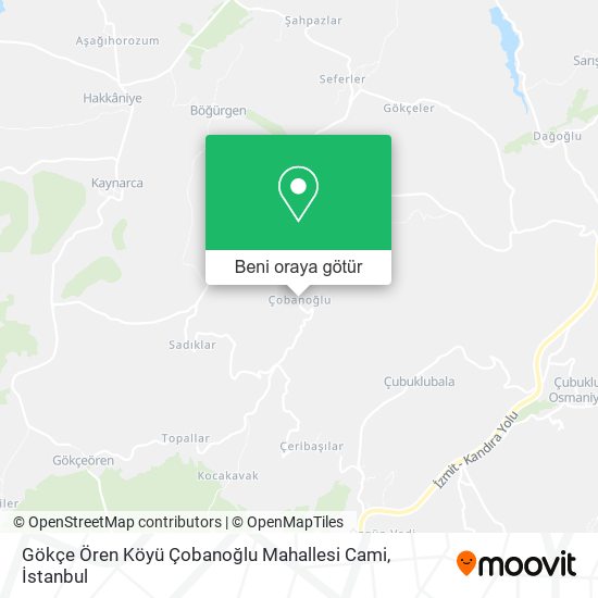 Gökçe Ören Köyü Çobanoğlu Mahallesi Cami harita