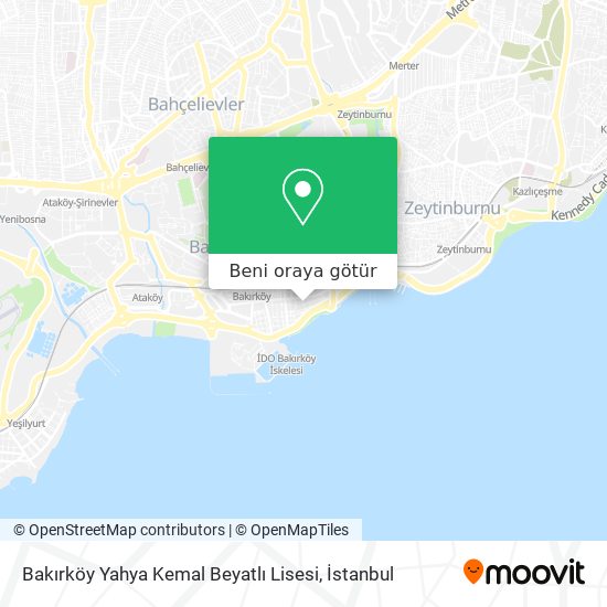 Bakırköy Yahya Kemal Beyatlı Lisesi harita