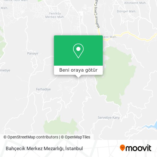 Bahçecik Merkez Mezarlığı harita