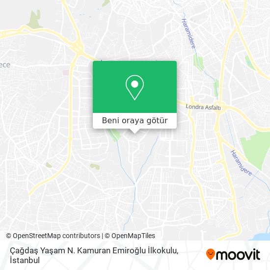 Çağdaş Yaşam N. Kamuran Emiroğlu İlkokulu harita