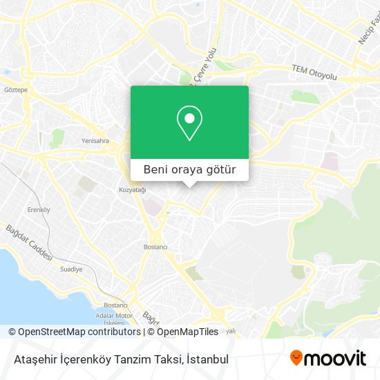 Ataşehir İçerenköy Tanzim Taksi harita