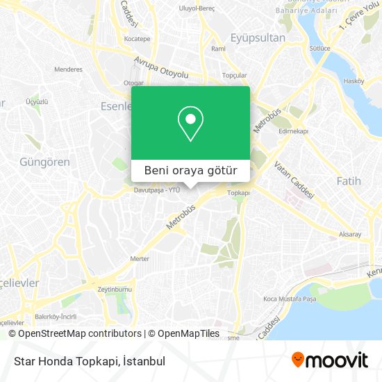 Star Honda Topkapi harita