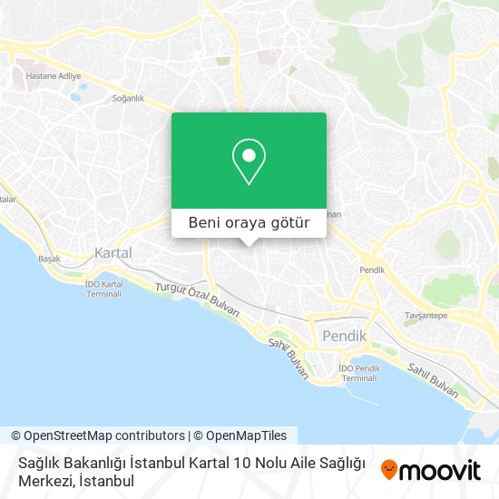 Sağlık Bakanlığı İstanbul Kartal 10 Nolu Aile Sağlığı Merkezi harita