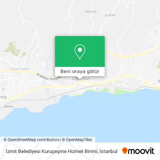 İzmit Belediyesi Kuruçeşme Hizmet Birimi harita