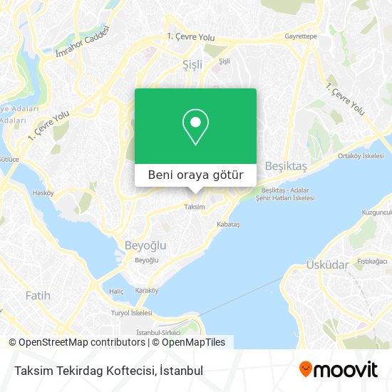Taksim Tekirdag Koftecisi harita