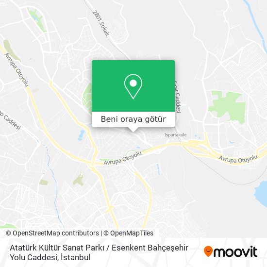 Atatürk Kültür Sanat Parkı / Esenkent Bahçeşehir Yolu Caddesi harita
