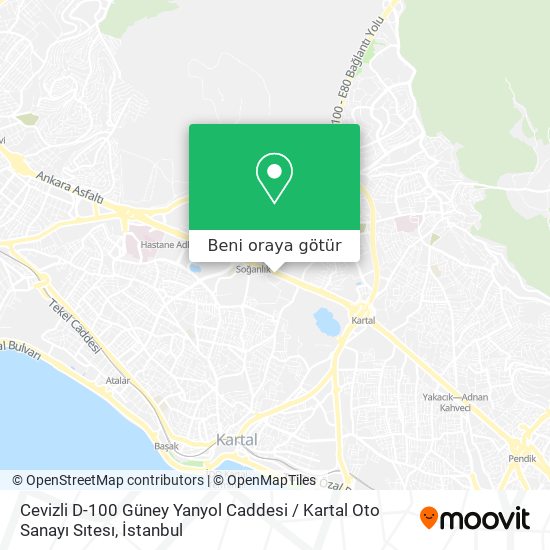 Cevizli D-100 Güney Yanyol Caddesi / Kartal Oto Sanayı Sıtesı harita
