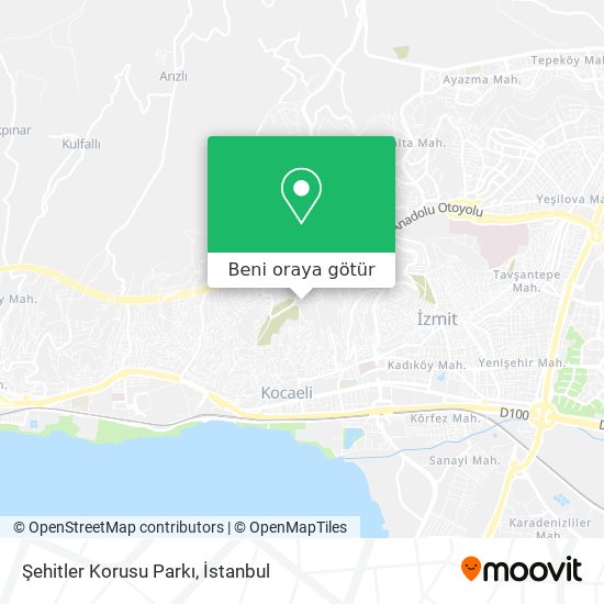 Şehitler Korusu Parkı harita