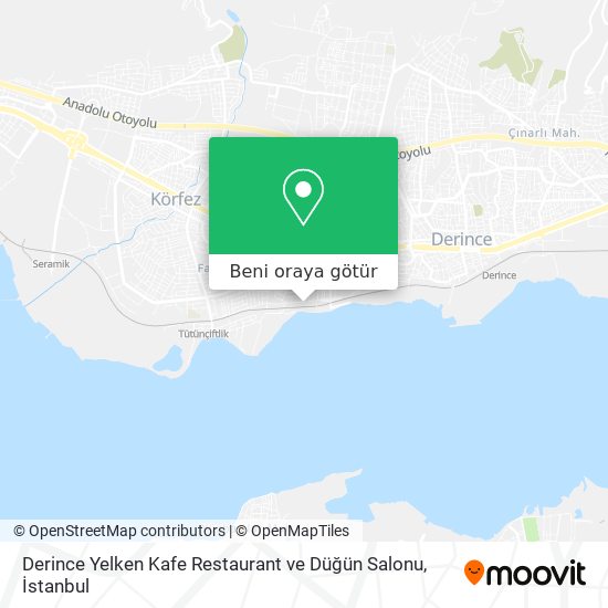 Derince Yelken Kafe Restaurant ve Düğün Salonu harita