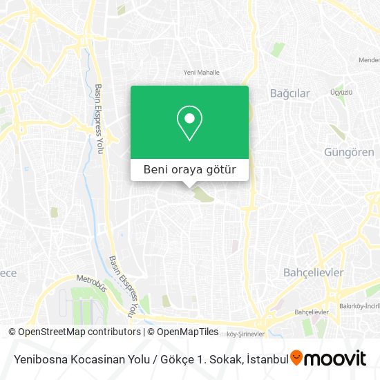 Yenibosna Kocasinan Yolu / Gökçe 1. Sokak harita