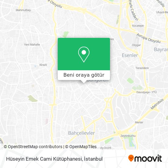 Hüseyin Emek Cami Kütüphanesi harita