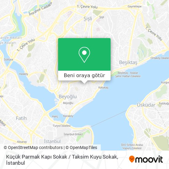 Küçük Parmak Kapı Sokak / Taksim Kuyu Sokak harita