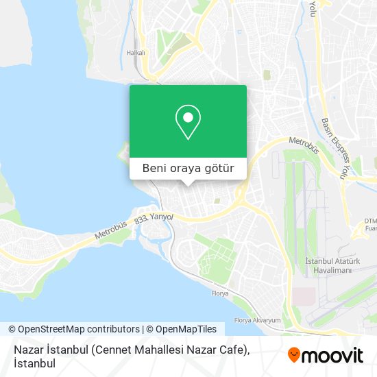 Nazar İstanbul (Cennet Mahallesi Nazar Cafe) harita