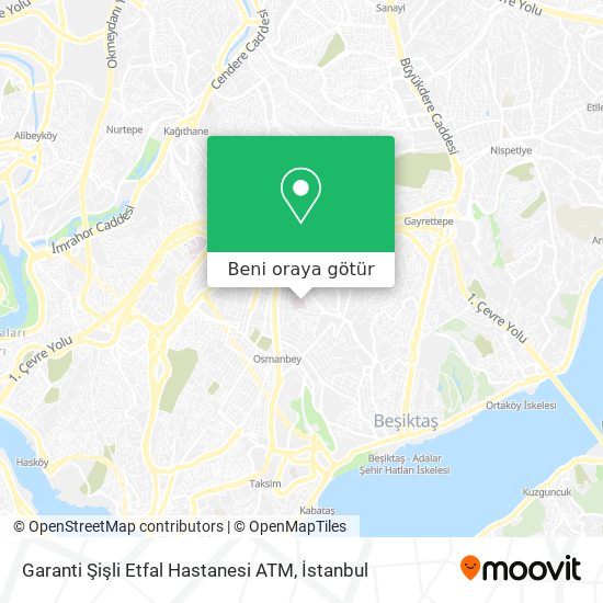 Garanti Şişli Etfal Hastanesi ATM harita