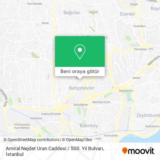 Amiral Nejdet Uran Caddesi / 500. Yıl Bulvarı harita