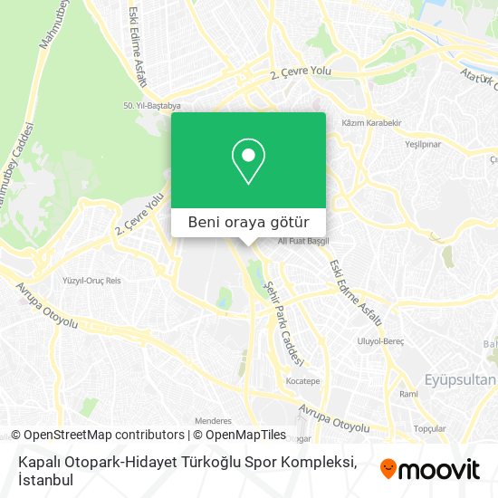 Kapalı Otopark-Hidayet Türkoğlu Spor Kompleksi harita