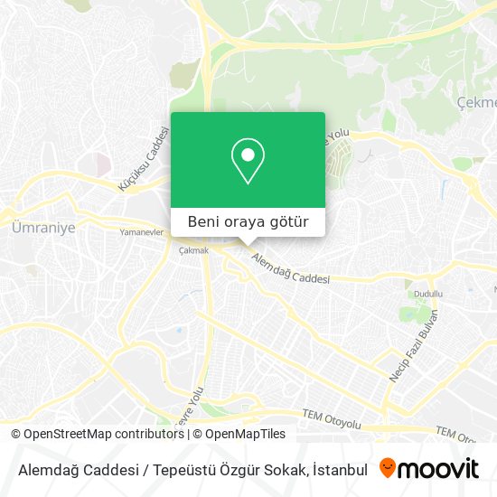 Alemdağ Caddesi / Tepeüstü Özgür Sokak harita