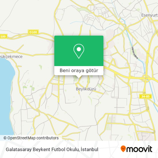 Galatasaray Beykent Futbol Okulu harita