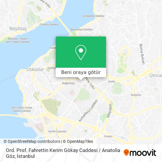 Ord. Prof. Fahrettin Kerim Gökay Caddesi / Anatolia Göz harita