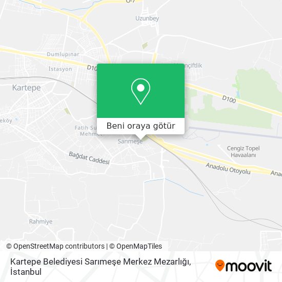 Kartepe Belediyesi Sarımeşe Merkez Mezarlığı harita