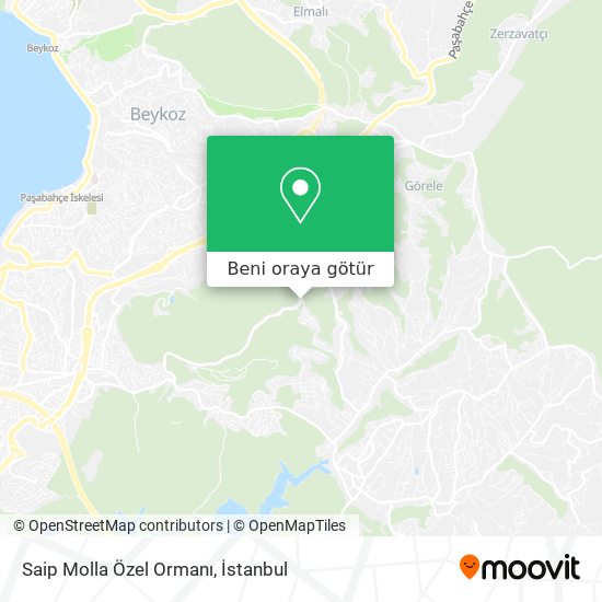 Saip Molla Özel Ormanı harita