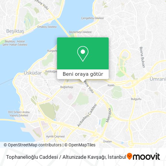 Tophanelioğlu Caddesi / Altunizade Kavşağı harita