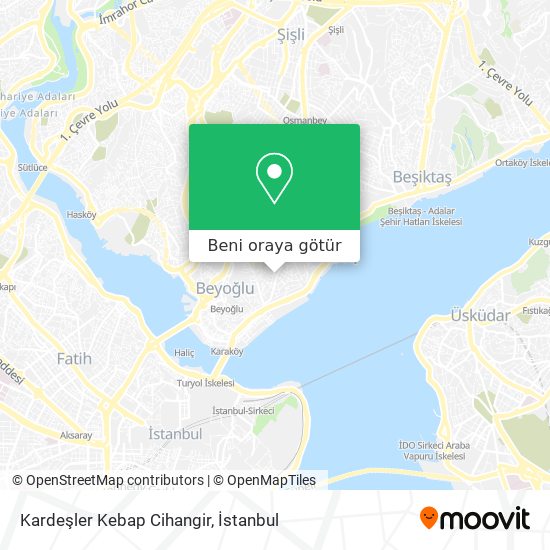 Kardeşler Kebap Cihangir harita