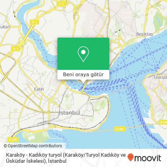 Karaköy - Kadıköy turyol (Karaköy / Turyol Kadıköy ve Üsküdar İskelesi) harita