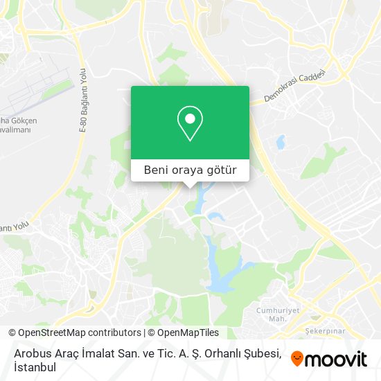 Arobus Araç İmalat San. ve Tic. A. Ş. Orhanlı Şubesi harita