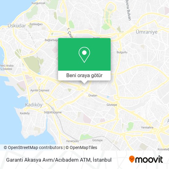 Garanti Akasya Avm / Acıbadem ATM harita