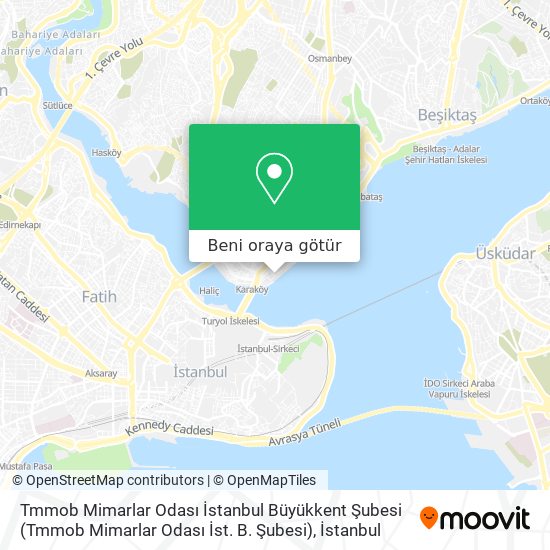 Tmmob Mimarlar Odası İstanbul Büyükkent Şubesi (Tmmob Mimarlar Odası İst. B. Şubesi) harita