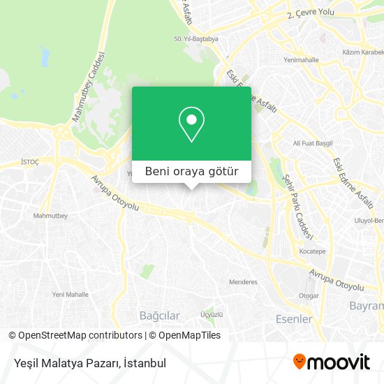 Yeşil Malatya Pazarı harita