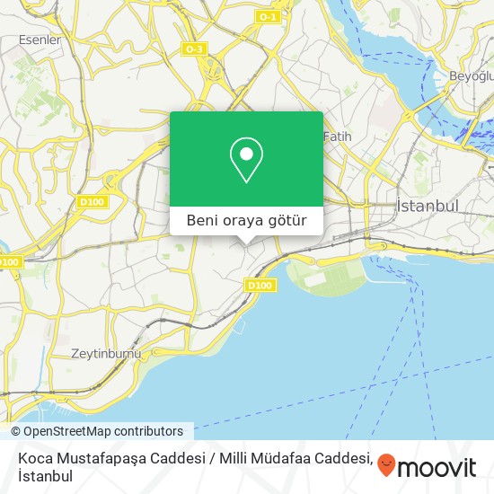 Koca Mustafapaşa Caddesi / Milli Müdafaa Caddesi harita