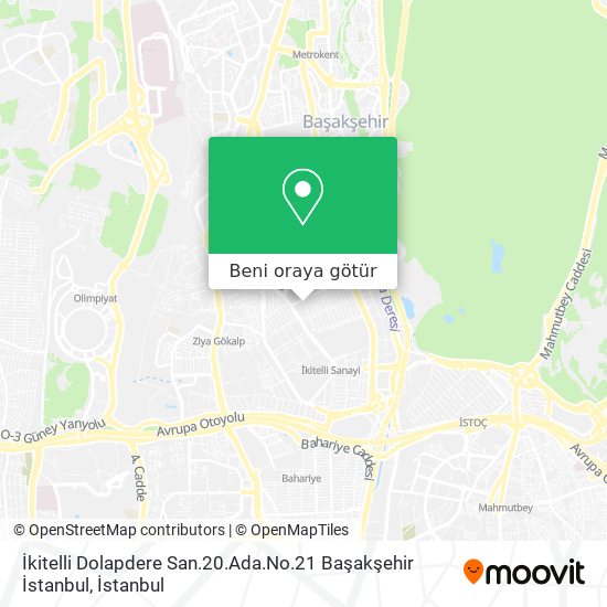 İkitelli Dolapdere San.20.Ada.No.21 Başakşehir İstanbul harita