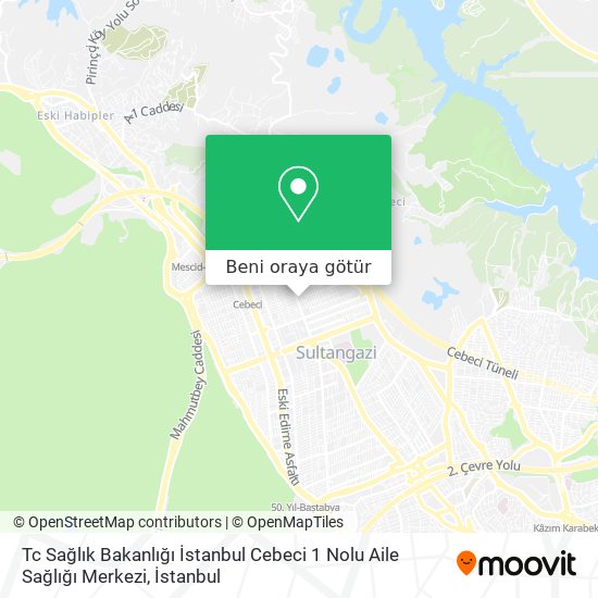 Tc Sağlık Bakanlığı İstanbul Cebeci 1 Nolu Aile Sağlığı Merkezi harita